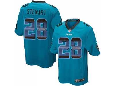 Nike Carolina Panthers #28 Jonathan Stewart Blue Alternate Men's Stitched NFL Limited Strobe Jersey
