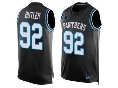 Nike Carolina Panthers #92 Vernon Butler Black Team Color Men's Stitched NFL Limited Tank Top Jersey
