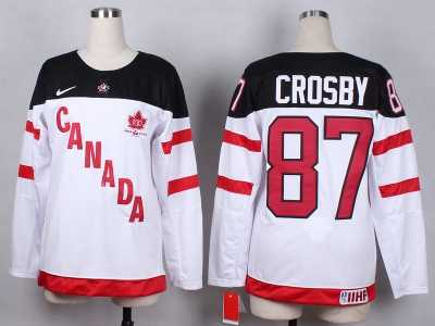 Women NHL Team Canada Olympic #87 crosby white jerseys[100 th]