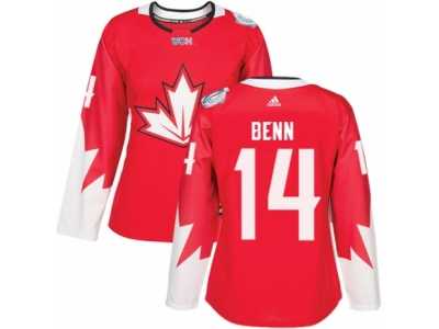 Women\'s Adidas Team Canada #14 Jamie Benn Authentic Red Away 2016 World Cup Hockey Jersey