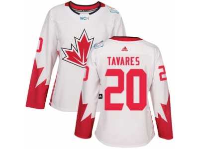 Women's Adidas Team Canada #20 John Tavares Authentic White Home 2016 World Cup Hockey Jersey