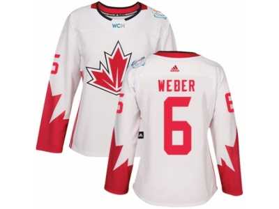 Women's Adidas Team Canada #6 Shea Weber Authentic White Home 2016 World Cup Hockey Jersey