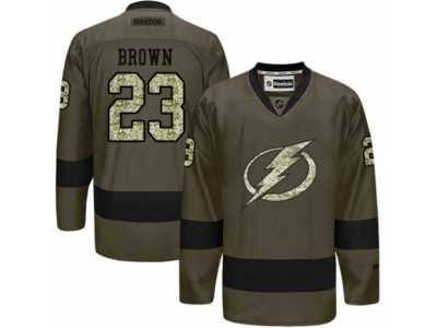 Men's Reebok Tampa Bay Lightning #23 J.T. Brown Authentic Green Salute to Service NHL Jersey