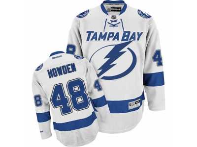 Men's Reebok Tampa Bay Lightning #48 Brett Howden Authentic White Away NHL Jersey