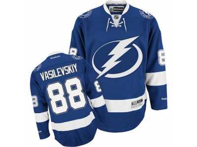 Men's Reebok Tampa Bay Lightning #88 Andrei Vasilevskiy Authentic Royal Blue Home NHL Jersey