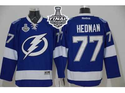 NHL Tampa Bay Lightning #77 Victor Hedman Blue 2015 Stanley Cup Stitched Jerseys
