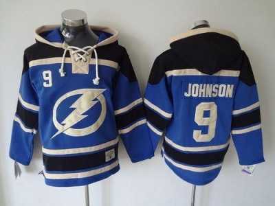 NHL Tampa Bay Lightning #9 Tyler Johnson Blue Sawyer Hooded Sweatshirt Stitched jerseys