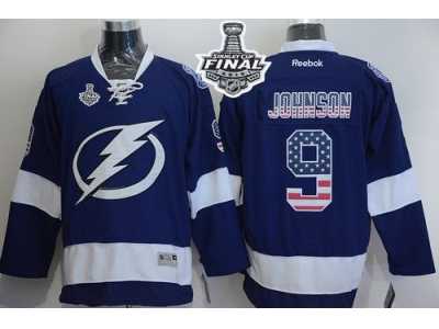 NHL Tampa Bay Lightning #9 Tyler Johnson Blue USA Flag Fashion 2015 Stanley Cup Stitched Jerseys