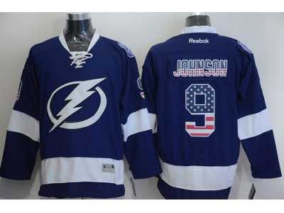 NHL Tampa Bay Lightning #9 Tyler Johnson Blue USA Flag Fashion Stitched Jerseys