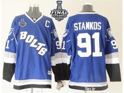 NHL Tampa Bay Lightning #91 Steven Stamkos Blue Third 2015 Stanley Cup Stitched Jerseys