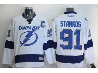NHL Tampa Bay Lightning #91 Steven Stamkos White New Road Stitched jerseys