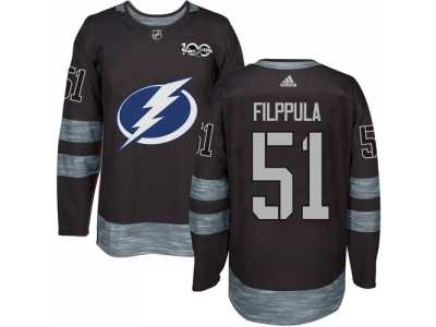 Tampa Bay Lightning #51 Valtteri Filppula Black 1917-2017 100th Anniversary Stitched NHL Jersey