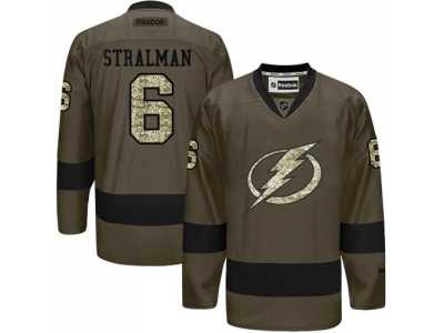 Tampa Bay Lightning #6 Anton Stralman Green Salute to Service Stitched NHL Jersey