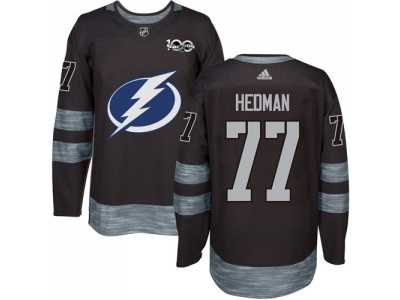 Tampa Bay Lightning #77 Victor Hedman Black 1917-2017 100th Anniversary Stitched NHL Jersey
