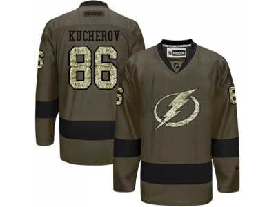 Tampa Bay Lightning #86 Nikita Kucherov Green Salute to Service Stitched NHL Jersey
