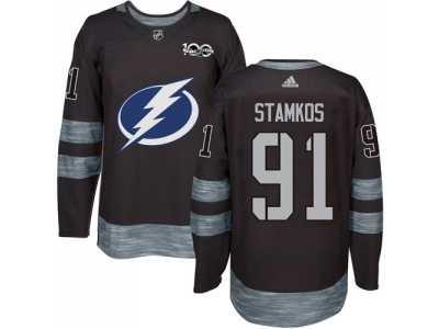 Tampa Bay Lightning #91 Steven Stamkos Black 1917-2017 100th Anniversary Stitched NHL Jersey