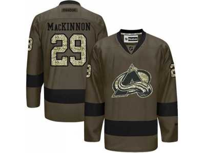 Colorado Avalanche #29 Nathan MacKinnon Green Salute to Service Stitched NHL Jersey