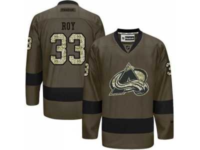 Colorado Avalanche #33 Patrick Roy Green Salute to Service Stitched NHL Jersey