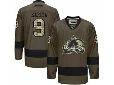 Colorado Avalanche #9 Paul Kariya Green Salute to Service Stitched NHL Jersey