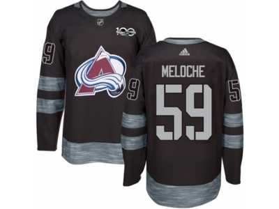 Men's Adidas Colorado Avalanche #59 Nicolas Meloche Authentic Black 1917-2017 100th Anniversary NHL Jersey