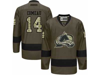 Men's Reebok Colorado Avalanche #14 Blake Comeau Authentic Green Salute to Service NHL Jersey