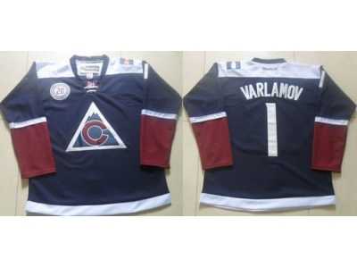 NHL Colorado Avalanche #1 Semyon Varlamov Navy Blue Jerseys
