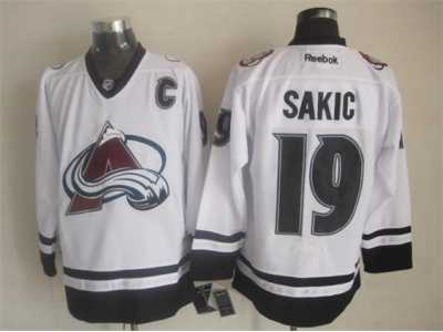 NHL Colorado Avalanche #19 Joe Sakic white-black jerseys