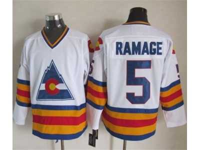 NHL Colorado Avalanche #5 Rob Ramage White CCM Throwback Stitched jerseys