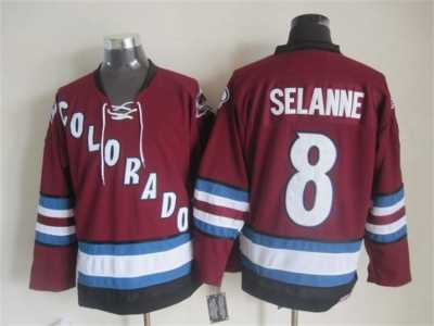 NHL Colorado Avalanche #8 Selanne Throwback red jerseys