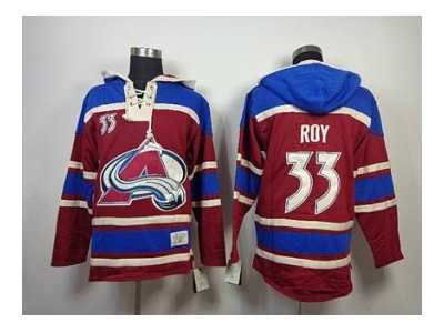 nhl jerseys colorado avalanche #33 roy red-blue[pullover hooded sweatshirt]