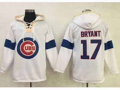 Chicago Cubs #17 Kris Bryant White Pullover MLB Hoodie