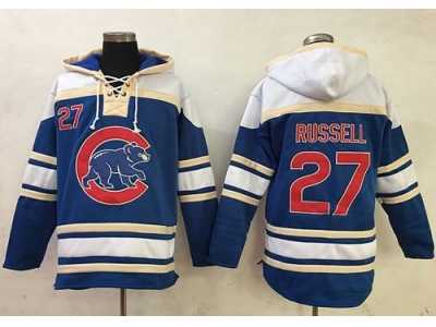 Chicago Cubs #27 Addison Russell Blue Sawyer Hooded Sweatshirt MLB Hoodie