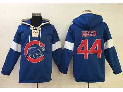 Chicago Cubs #44 Anthony Rizzo Blue Pullover Baseball Hoodie