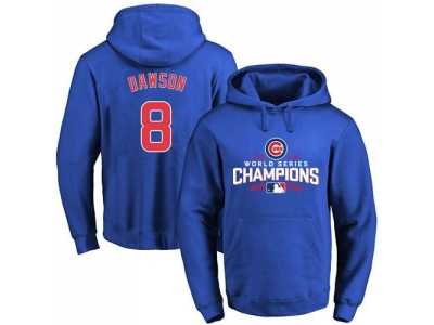 Chicago Cubs #8 Andre Dawson Blue 2016 World Series Champions Pullover Baseball Hoodie