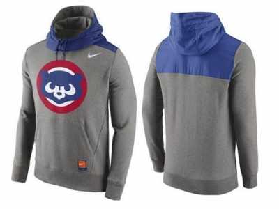 Men's Chicago Cubs Nike Gray Cooperstown Collection Hybrid Pullover Hoodie_1