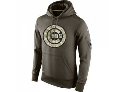Men's Chicago Cubs Nike Olive Salute To Service KO Performance Hoodie