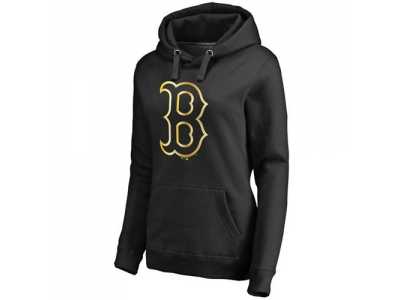 Women''s Boston Red Sox Gold Collection Pullover Hoodie Black