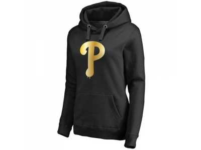 Women's Philadelphia Phillies Gold Collection Pullover Hoodie Black