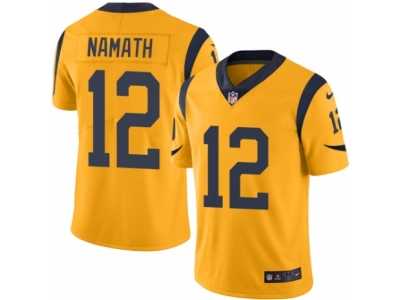 Men's Nike Los Angeles Rams #12 Joe Namath Limited Gold Rush NFL Jersey