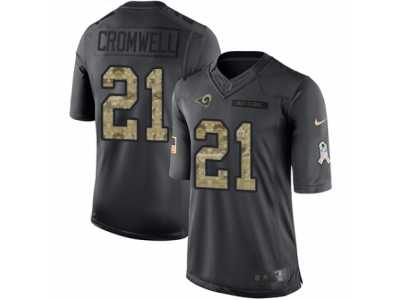 Men's Nike Los Angeles Rams #21 Nolan Cromwell Limited Black 2016 Salute to Service NFL Jersey