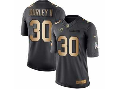 Men's Nike Los Angeles Rams #30 Todd Gurley Limited Black Gold Salute to Service NFL Jersey
