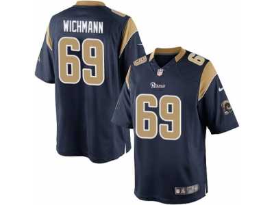 Men's Nike Los Angeles Rams #69 Cody Wichmann Limited Navy Blue Team Color NFL Jersey