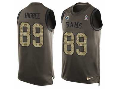 Men's Nike Los Angeles Rams #89 Tyler Higbee Limited Green Salute to Service Tank Top NFL Jersey