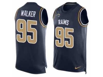 Men's Nike Los Angeles Rams #95 Tyrunn Walker Limited Navy Blue Player Name & Number Tank Top NFL Jersey