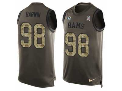 Men's Nike Los Angeles Rams #98 Connor Barwin Limited Green Salute to Service Tank Top NFL Jersey