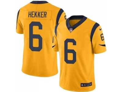 Nike Los Angeles Rams #6 Johnny Hekker Gold Men's Stitched NFL Limited Rush Jersey