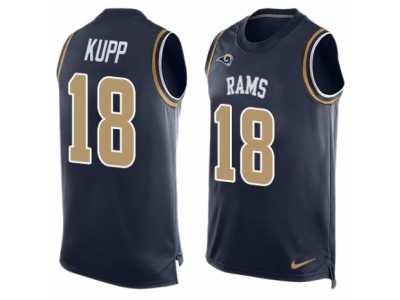 Nike Rams #18 Cooper Kupp Navy Blue Team Color Men's Stitched NFL Limited Tank Top Jersey