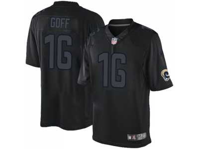 Nike St. Louis Rams #16 Jared Goff Black Men's Stitched NFL Impact Limited Jersey