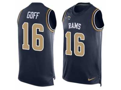 Nike St. Louis Rams #16 Jared Goff Navy Blue Team Color Men''s Stitched NFL Limited Tank Top Jersey
