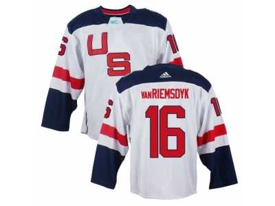 Men Adidas Team USA #16 James van Riemsdyk White Home 2016 World Cup Ice Hockey Jersey